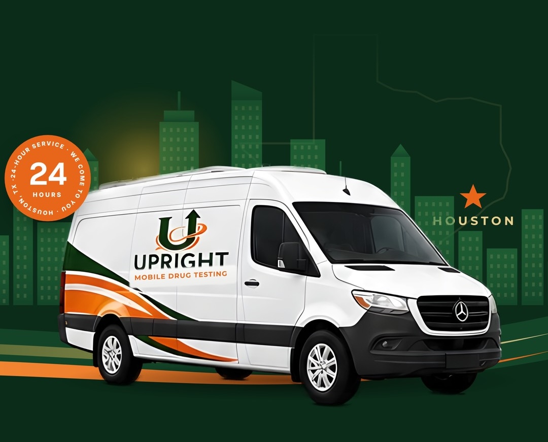 Upright Mobile Drug Testing van in Houston, 24 hours